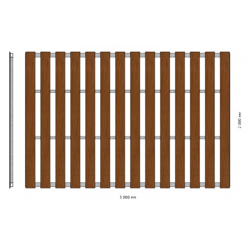 Заборная секция «Штакетник классический» 3×2 м