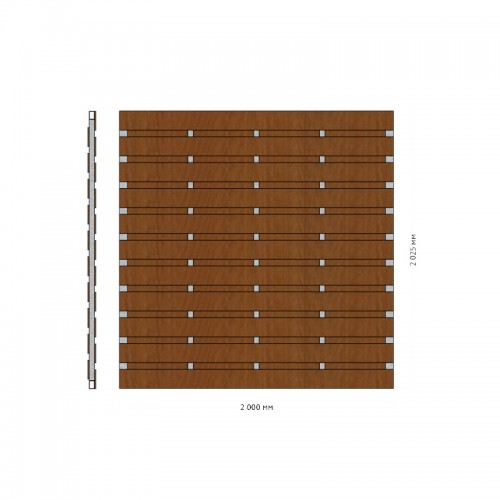 Заборная секция «Шахматка горизонтальная» 2×2,025 м