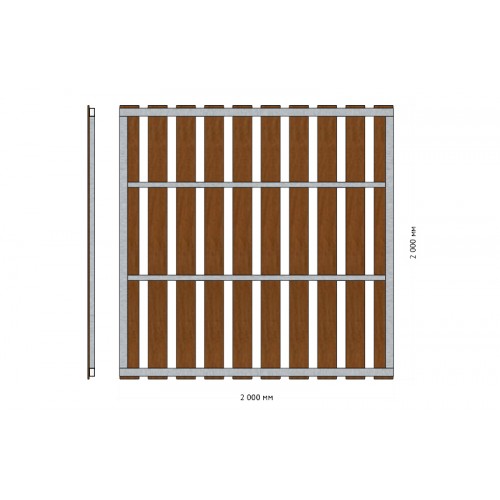 Заборная секция «Штакетник классический» 2×2 м