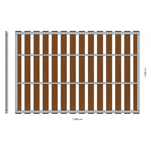 Заборная секция «Штакетник классический» 3×2 м