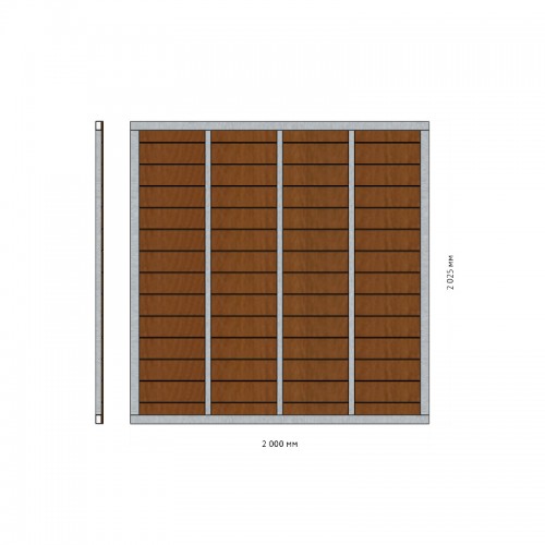 Заборная секция «Горизонтальная» 2×2,025 м