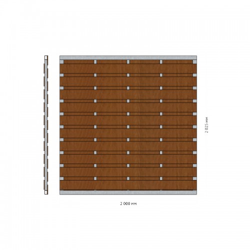 Заборная секция «Шахматка горизонтальная» 2×2,025 м