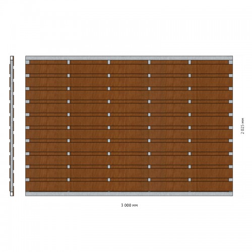 Заборная секция «Шахматка горизонтальная» 3×2,025 м